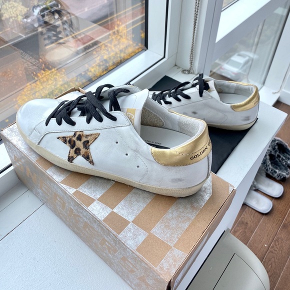 RARE Golden Goose Leopard Leather Sneakers - Picture 3 of 6